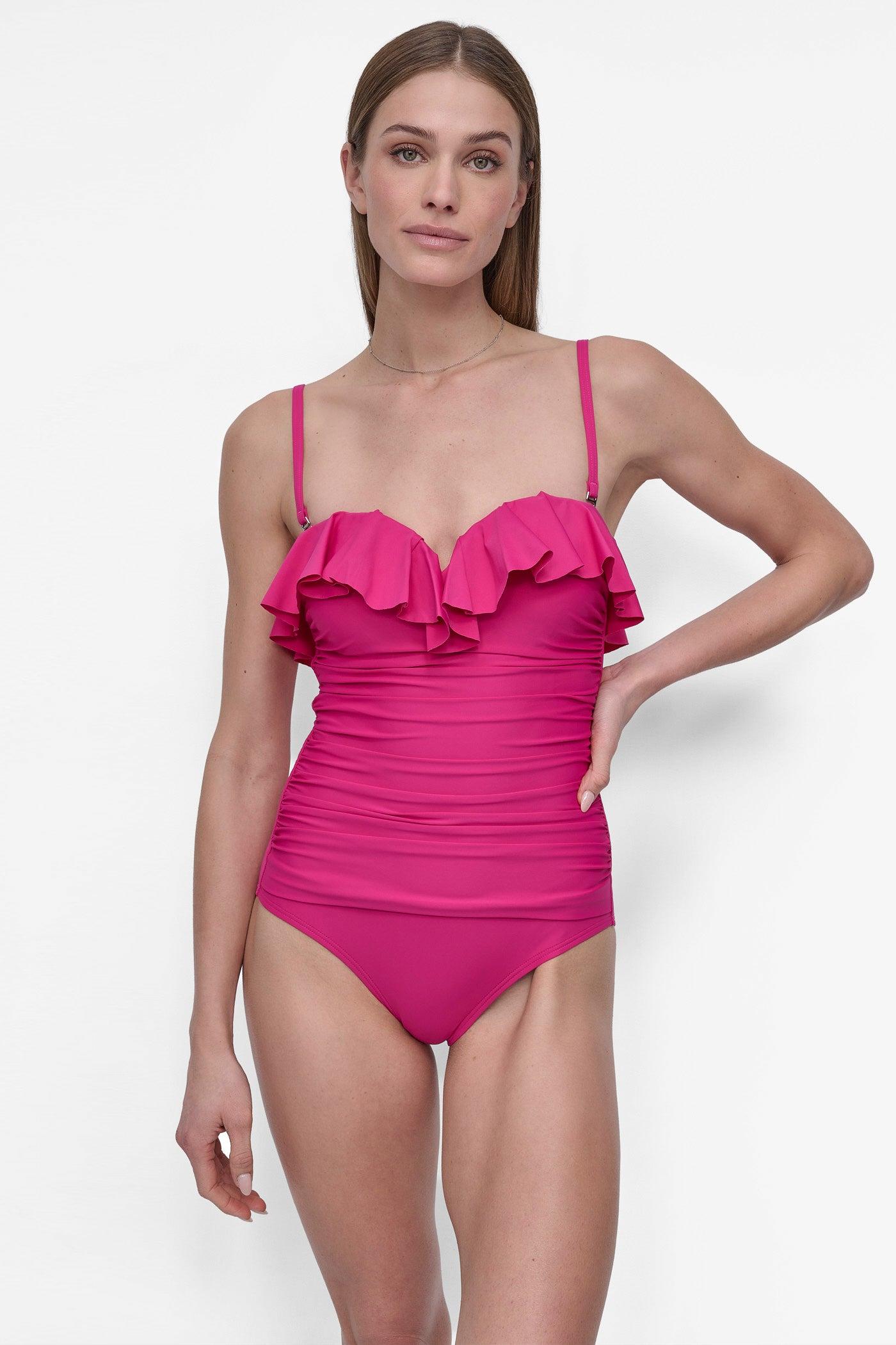 RUFFLED PINUP BANDEAU ONE PIECE Product Image