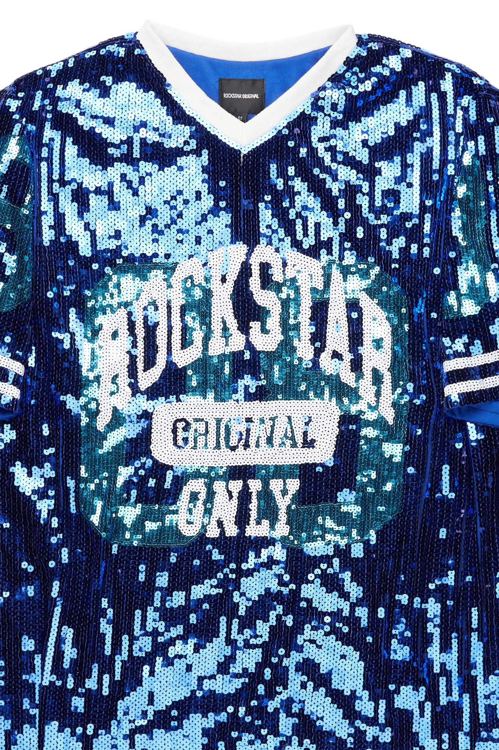 Touch Down Blue Sequin Mini Dress Female Product Image