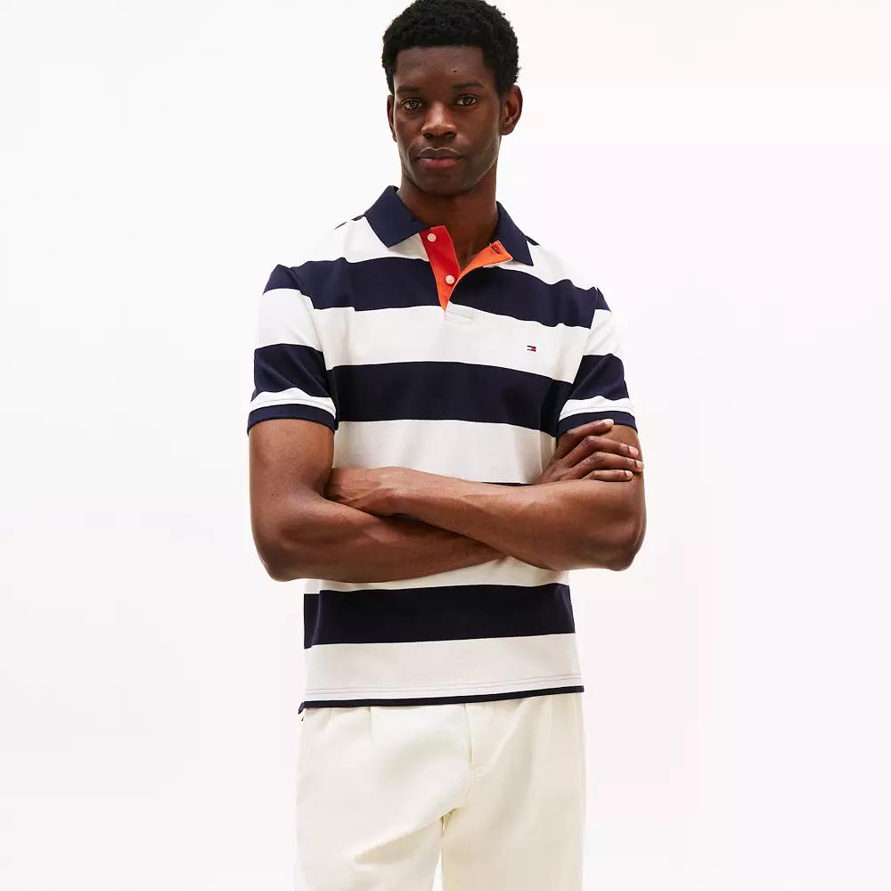 Men's Tommy Hilfiger Contrast Polo Shirt, Size: Small, Red Product Image