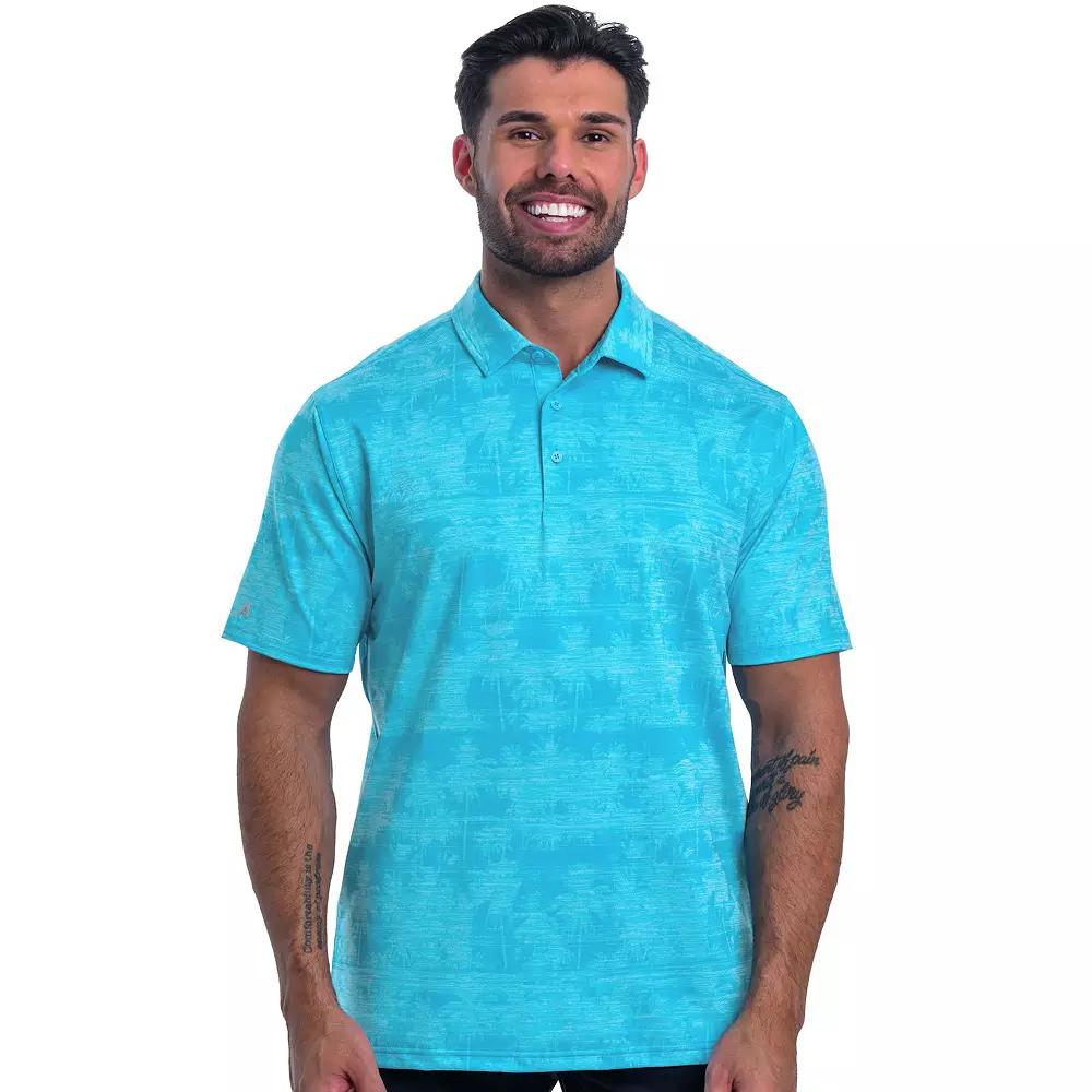 Men's Antigua Shadow Palms Polo, Size: Medium, Blue Breeze Grey Product Image