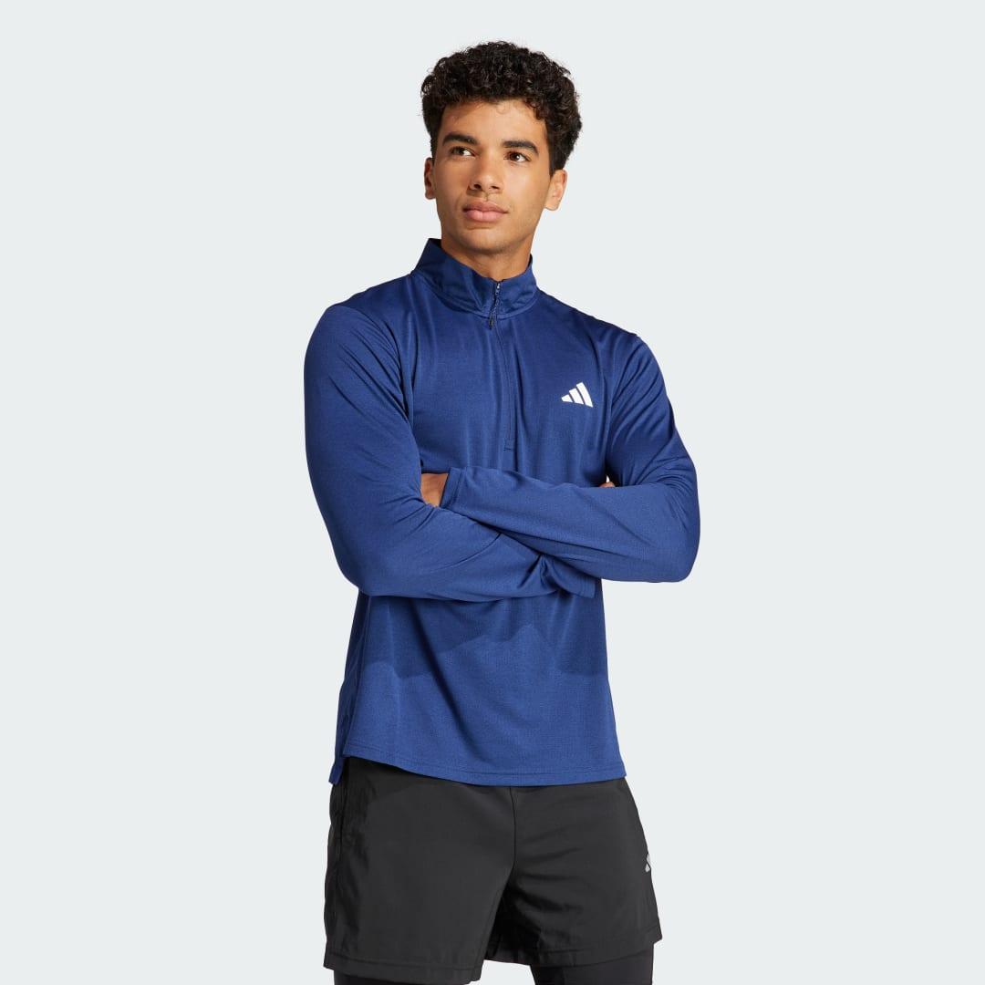 adidas Train Essentials Training Long Sleeve Tee Dark Blue 2XL Mens Product Image
