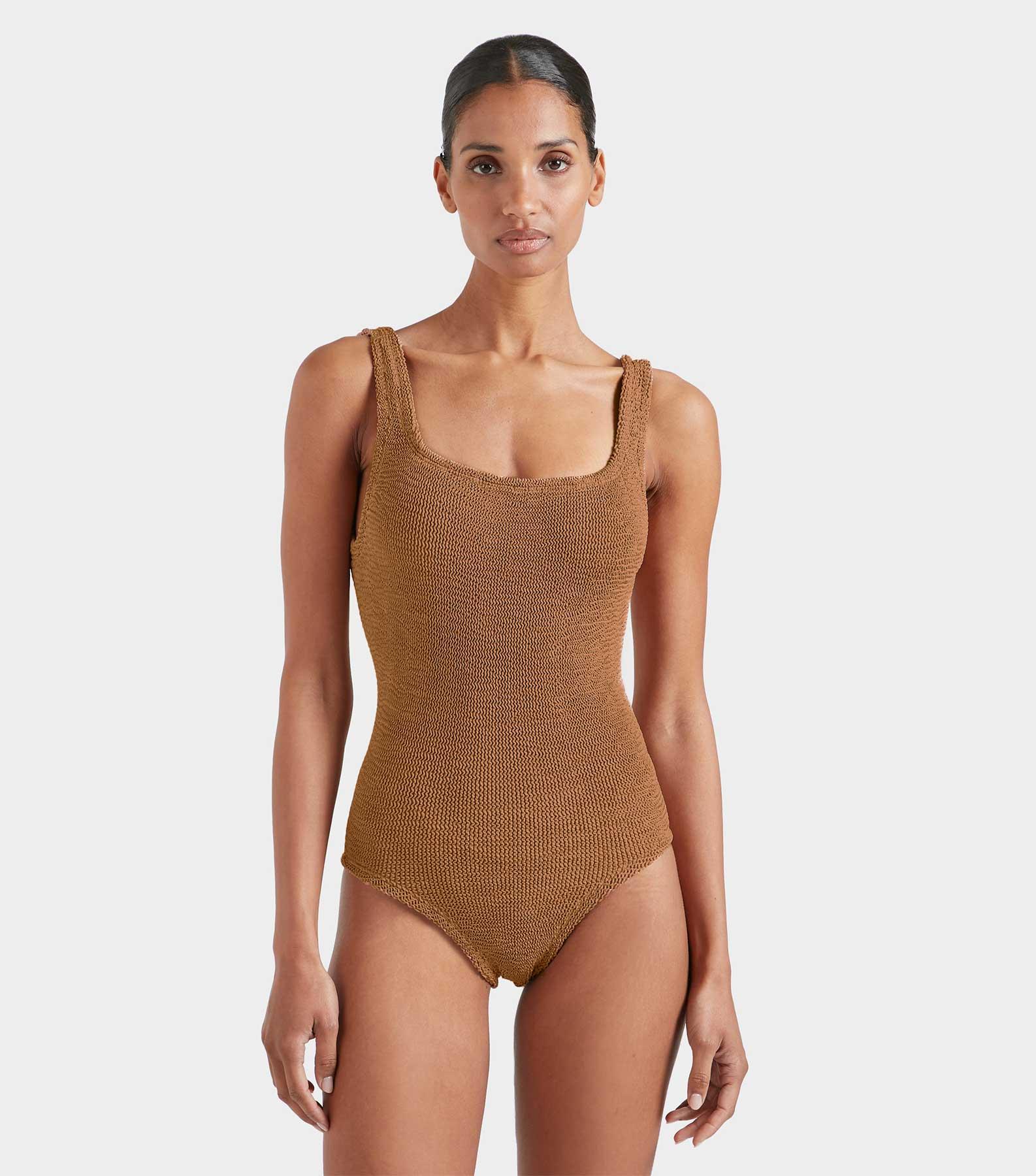 Coverage Square Neck Swim - Metallic Cocoa Product Image