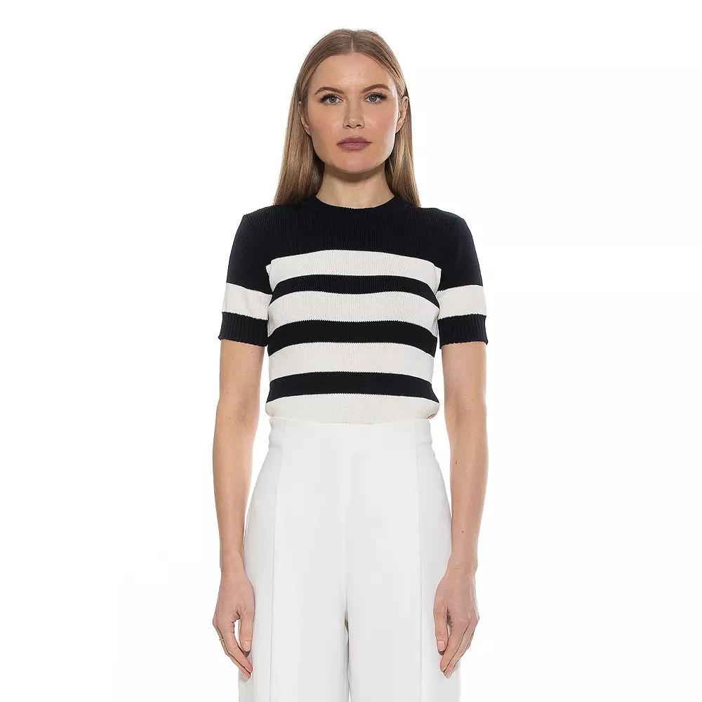 Womens ALEXIA ADMOR Pat Classic Knit Stripped Top Product Image