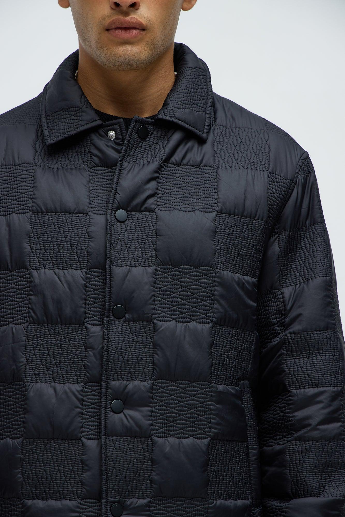 Laurel Checker Quilt Jacket - Black Product Image