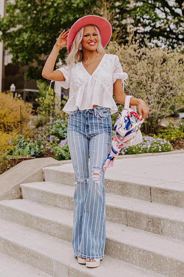 Romance Everywhere Embroidered Top In White Product Image