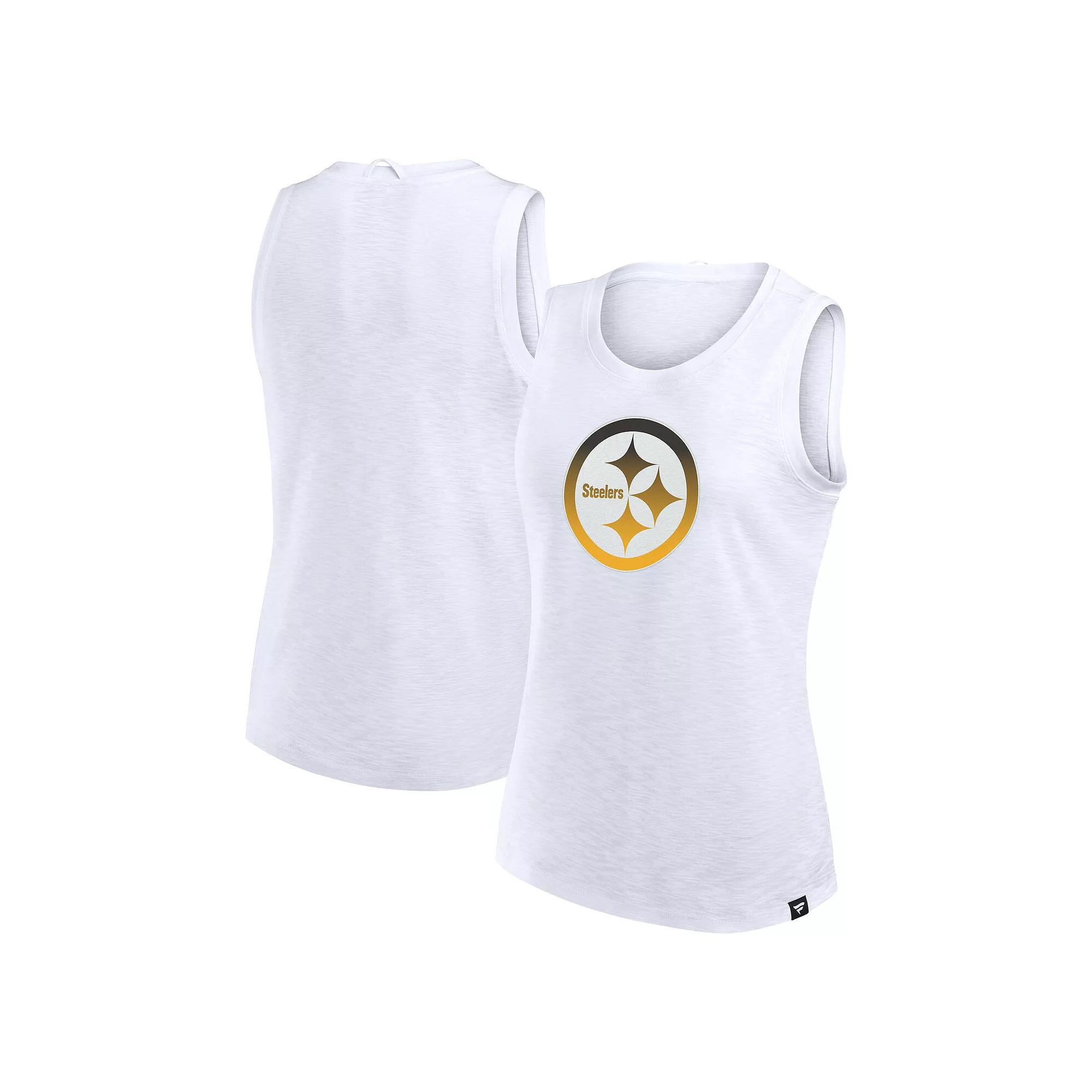 Women's Fanatics White Pittsburgh Steelers Slub Tank Top,  Product Image