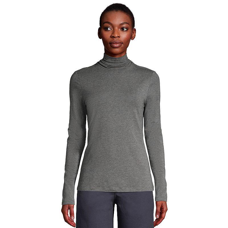 Women's Lands' End Lightweight Fitted Turtleneck,  Product Image