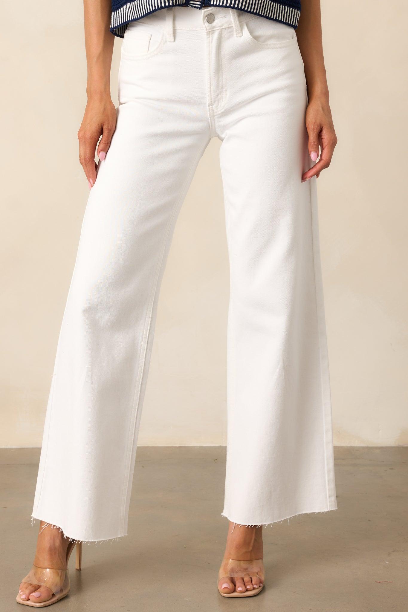 In The Countryside White Straight Leg Jeans Product Image