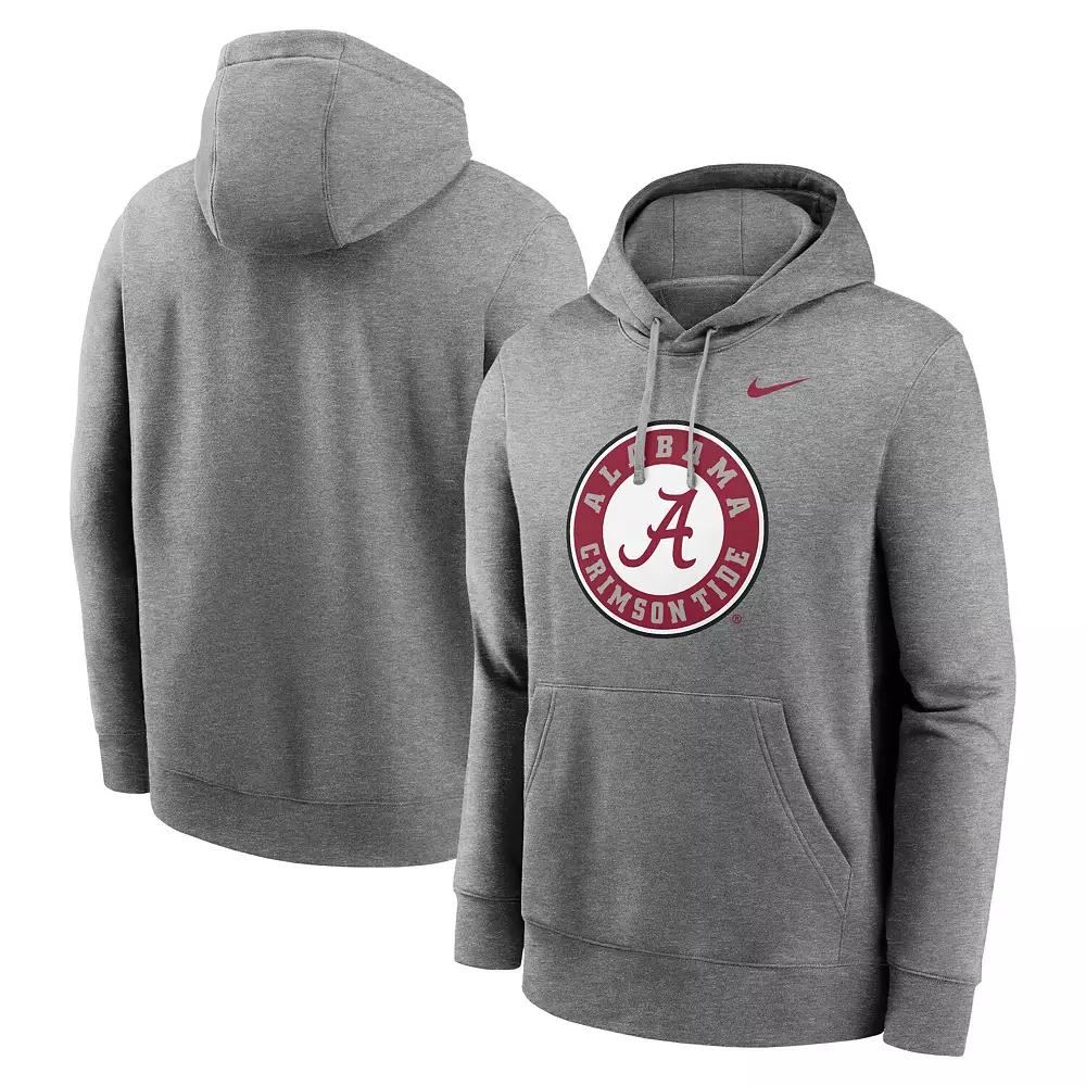 Men's Nike Heather Gray Alabama Crimson Tide Primetime Alternate Logo Club Fleece Pullover Hoodie,  Product Image