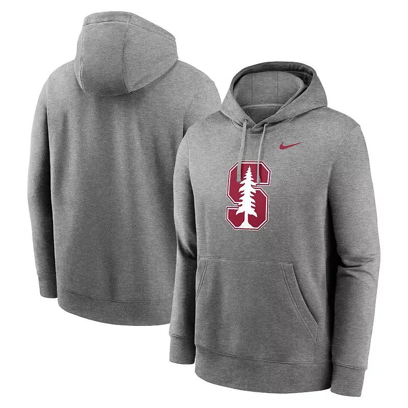 Men's Nike Heather Gray Stanford Cardinal Primetime Evergreen Club Fleece Pullover Hoodie,  Product Image