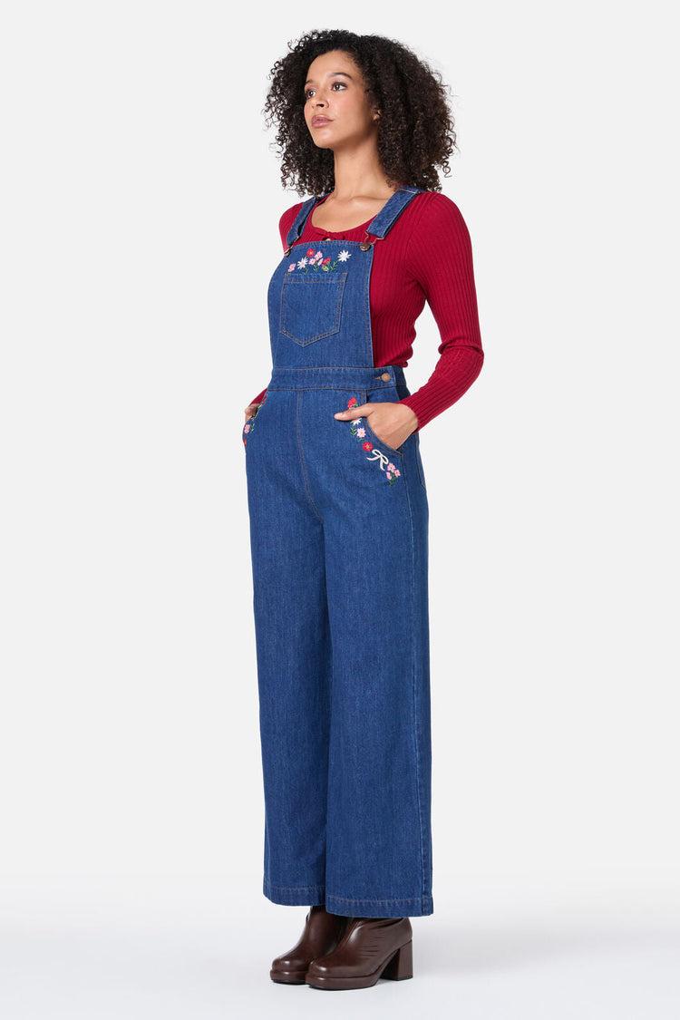 Flower Bow Embroidered Overall Product Image