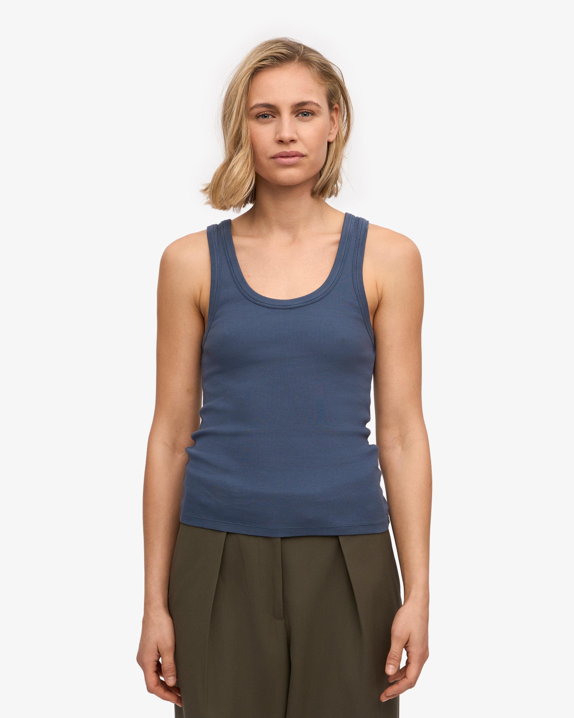 Women Organic Rib Tank Top - Coffee Brown Product Image