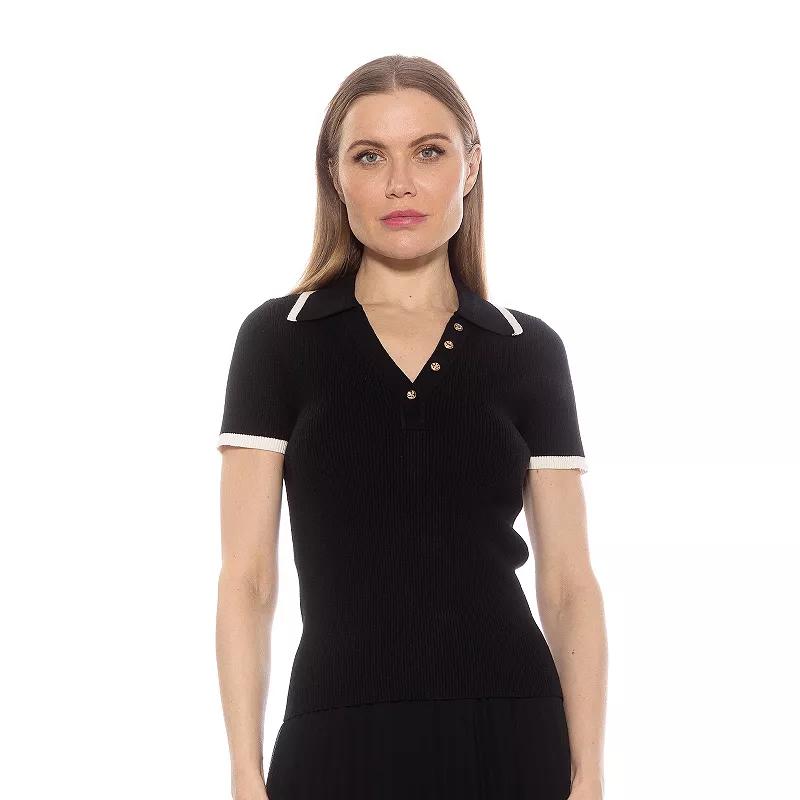 Women's ALEXIA ADMOR Diara Knitted Polo Top,  Product Image