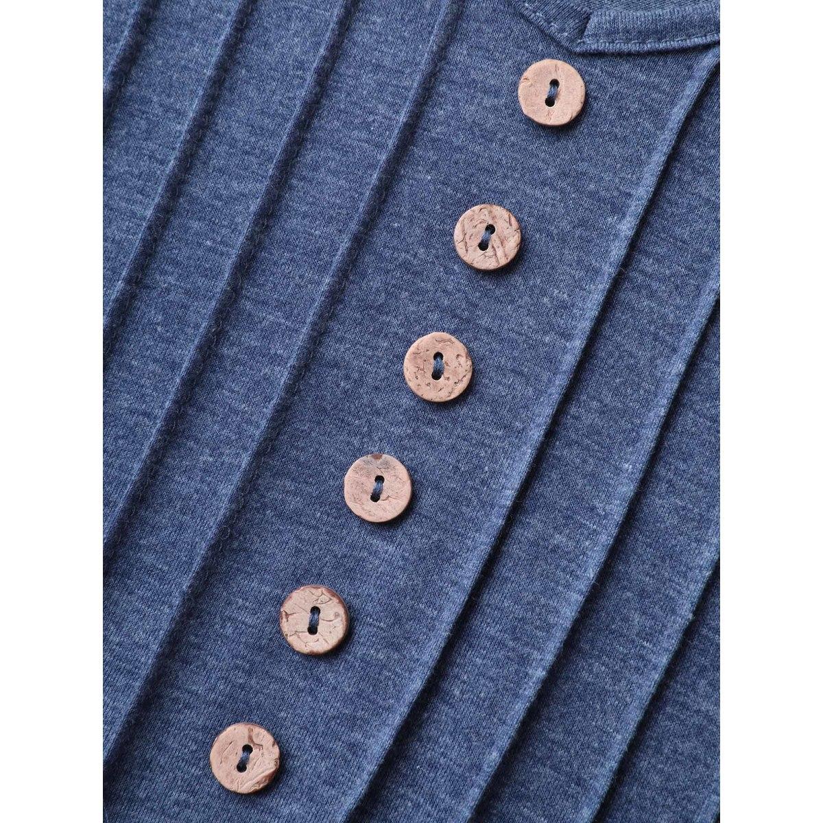 Plus Size Supersoft Tab Sleeve Placket T-Shirt Stone Women Leisure V-neck Casual T-shirts BloomChic 14-16/1X Product Image