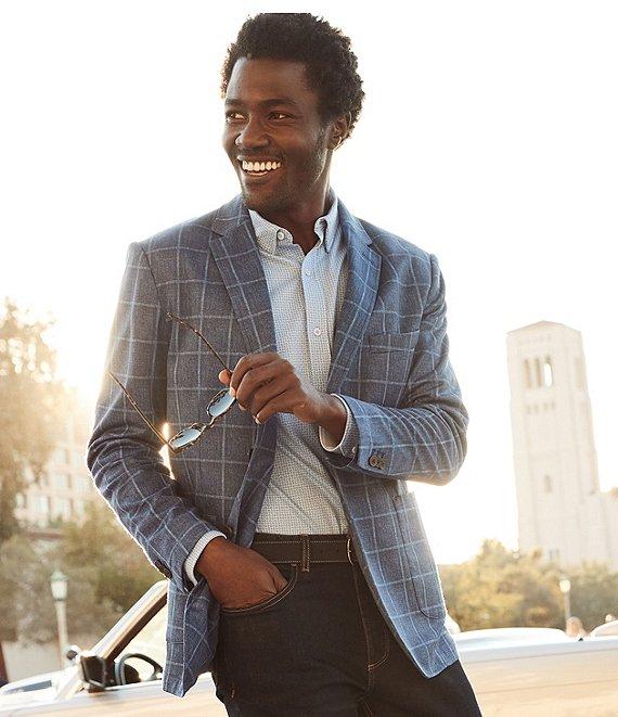 Johnston & Murphy XC Flex® Unlined Relaxed Plaid Knit Blazer Product Image