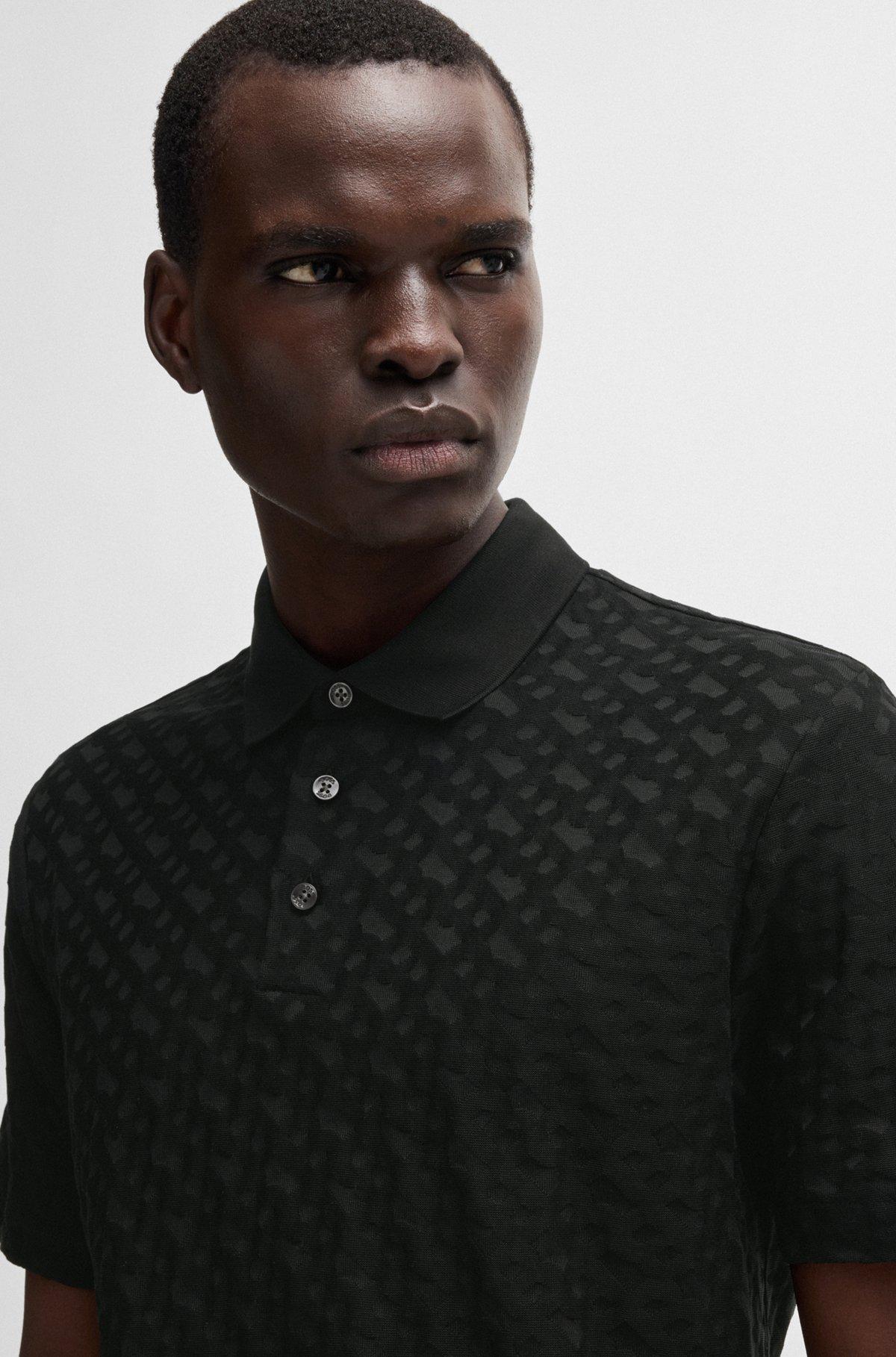 Stretch-cotton slim-fit polo shirt with printed logo Product Image