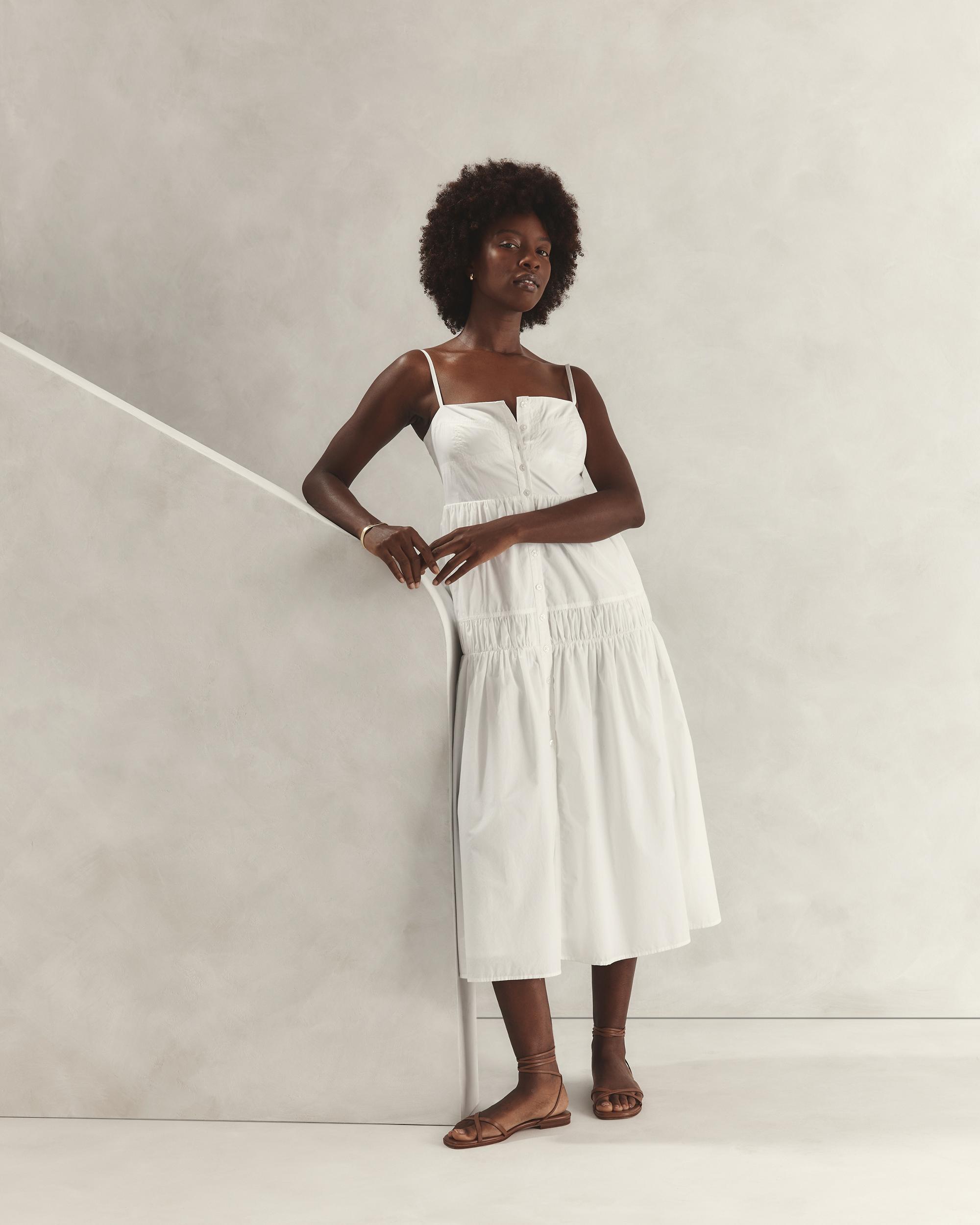 Quince | Women's Poplin Spaghetti Strap Maxi Dress Size XL, Organic Cotton Product Image