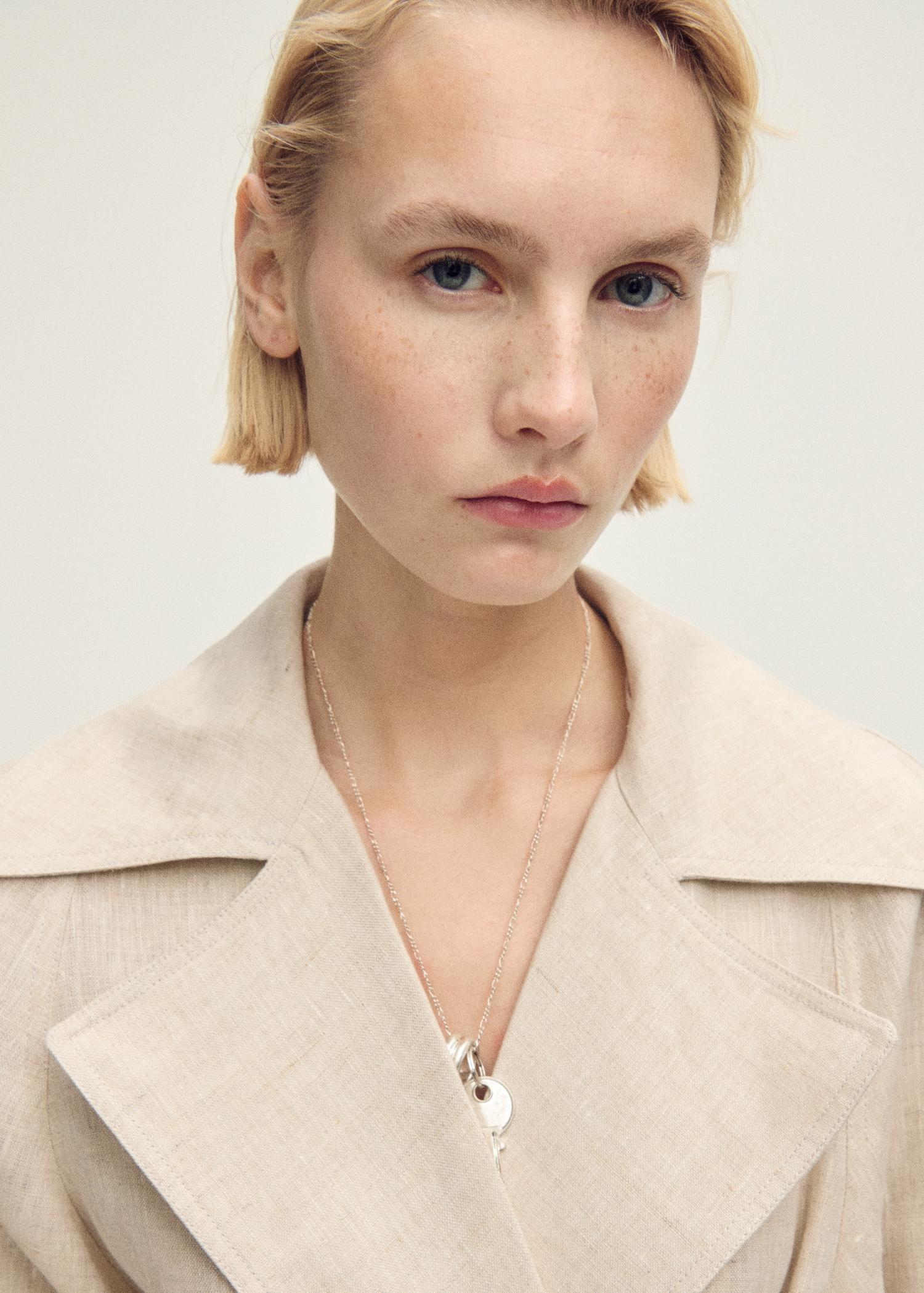 Linen trench coat with pronounced lapels - Women | MANGO USA Product Image