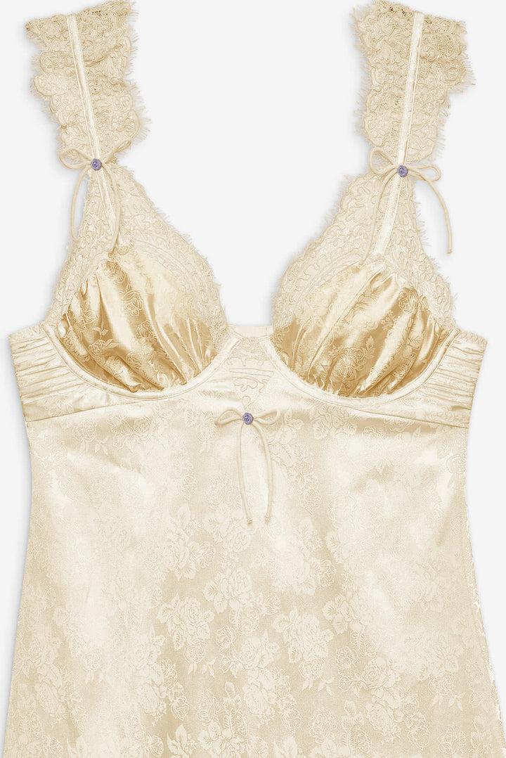 Victoria Slip Dress — Cream Product Image