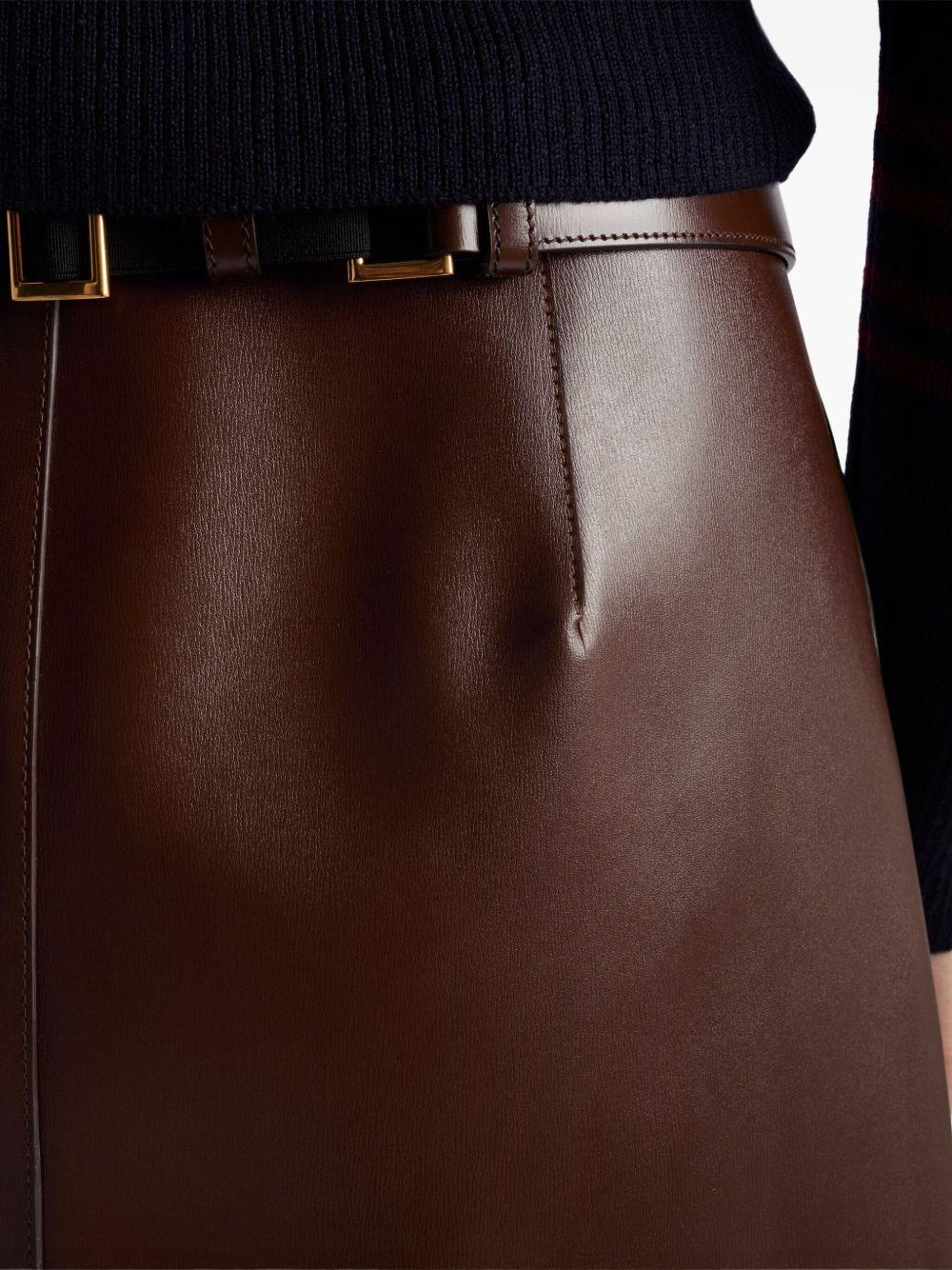 belted leather miniskirt Product Image