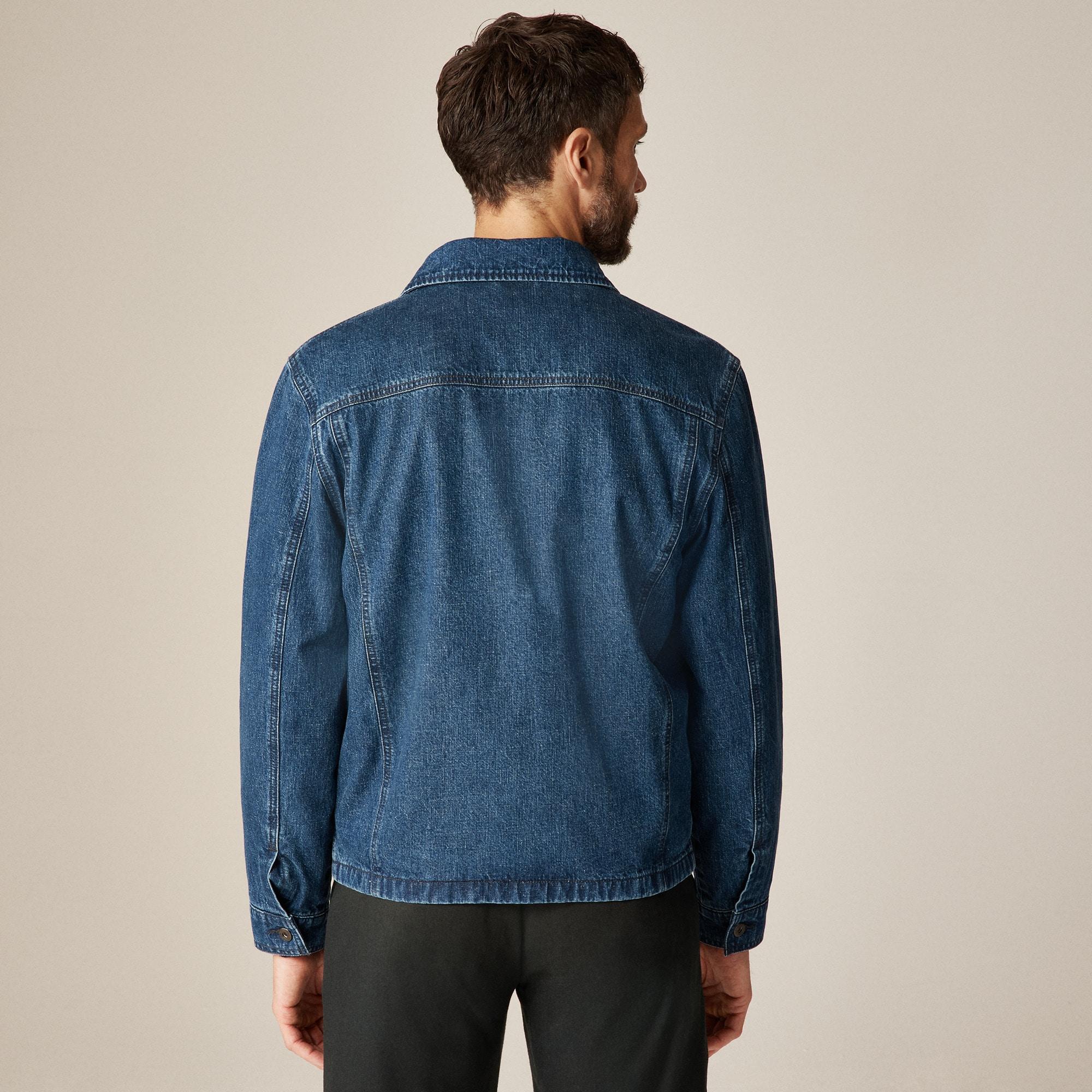 Patch-pocket denim jacket with flannel lining Product Image