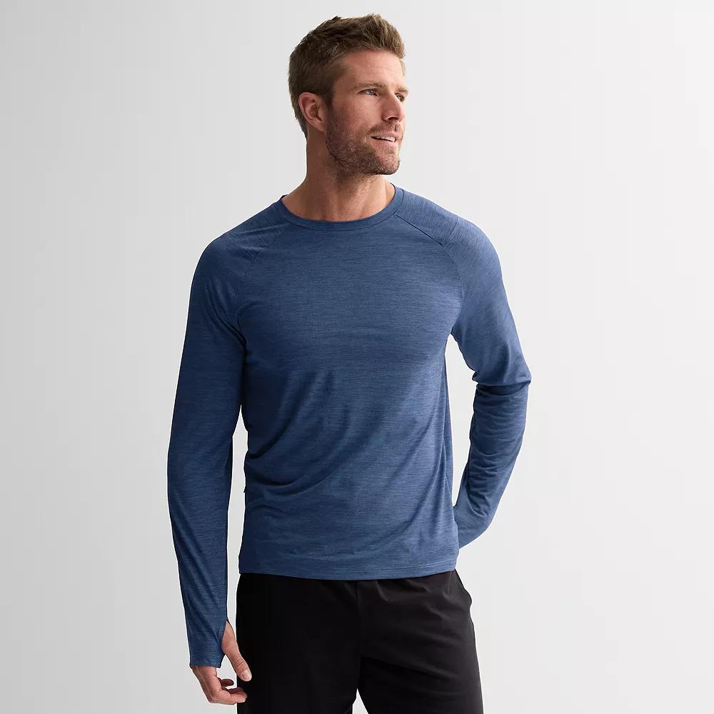 Men's Tek Gear® Dry Tek Long Sleeve Shirt, Size: Small, Sequel Blue Product Image