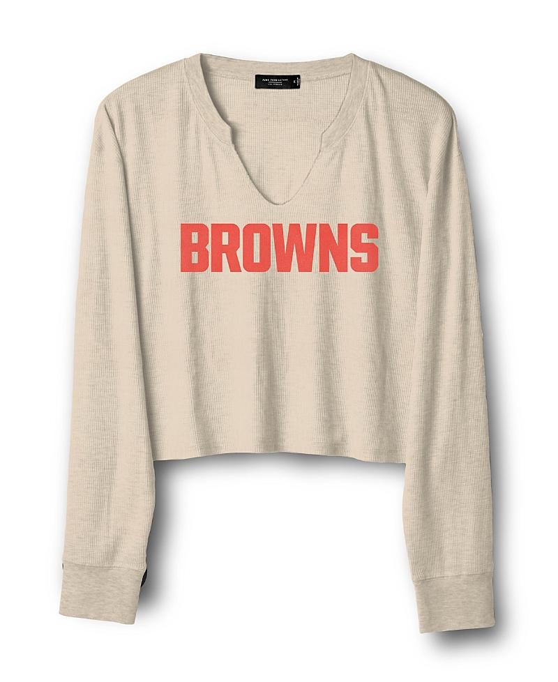 Junk Food Clothing Womens Nfl Cleveland Browns Sunday Crop Thermal Product Image