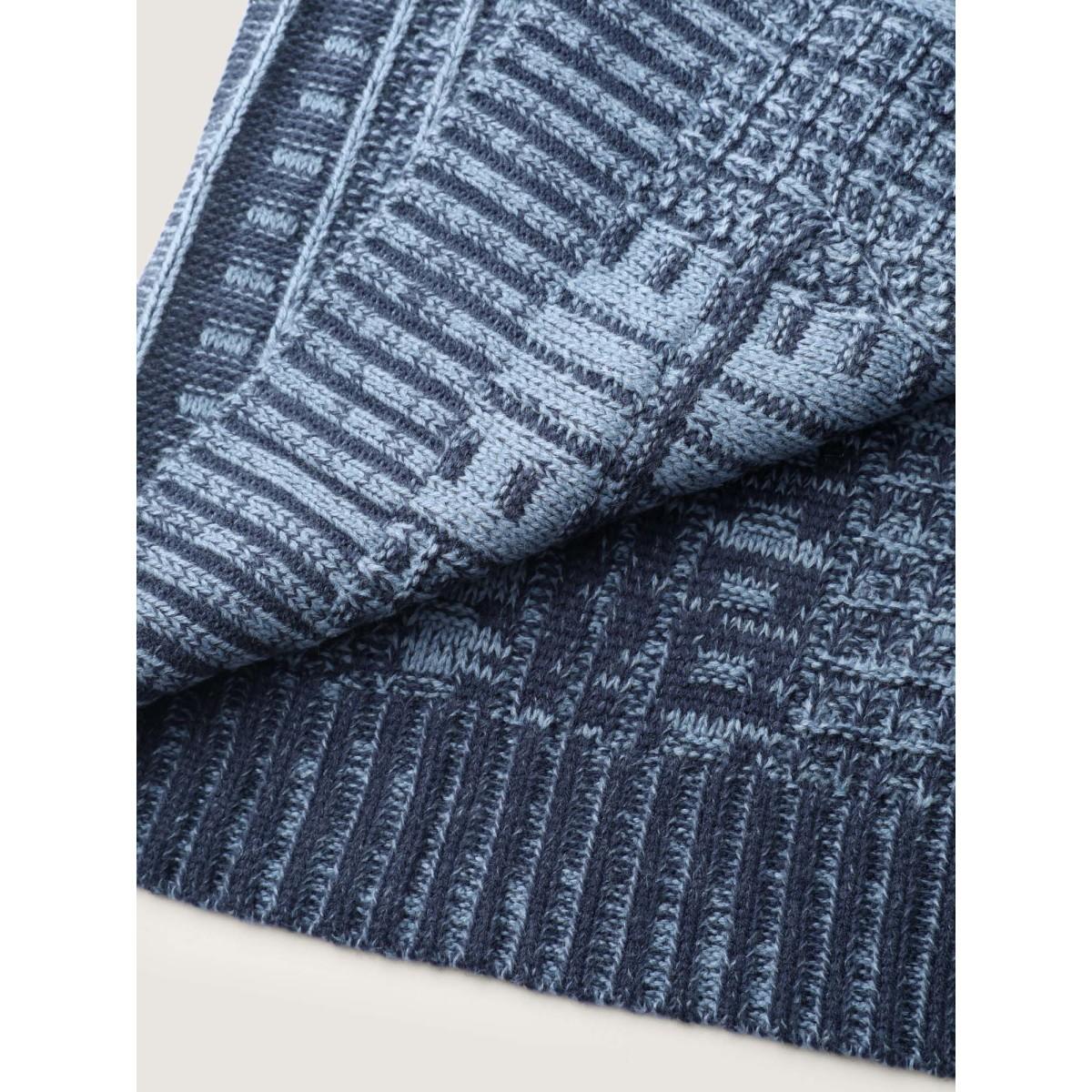 Plus Size Hooded Textured Pockets Drop Shoulder Knit Cardigan Mediumblue Women Leisure Loose Long Sleeve Casual Cardigans BloomChic 22-24/3X Product Image