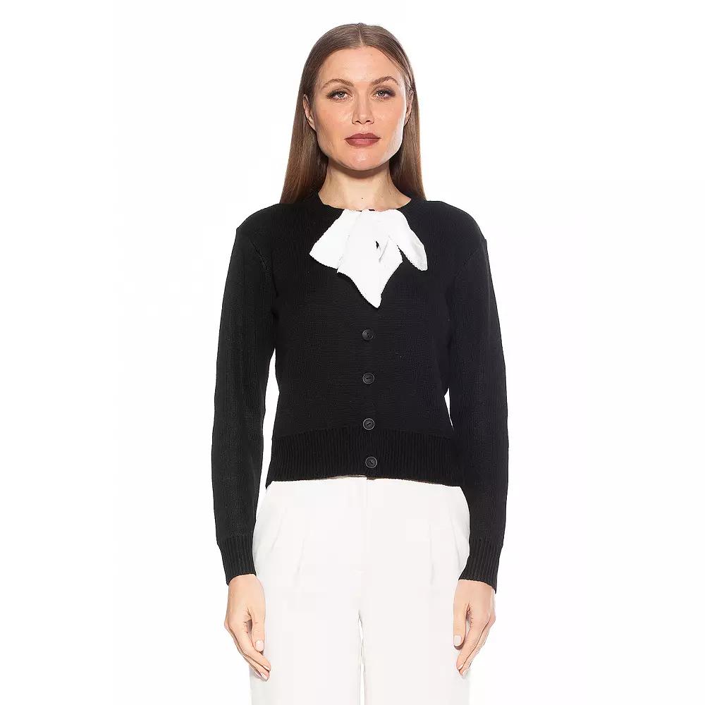 Women's ALEXIA ADMOR Calix Knit Cardigan with Bow Detail,  Product Image