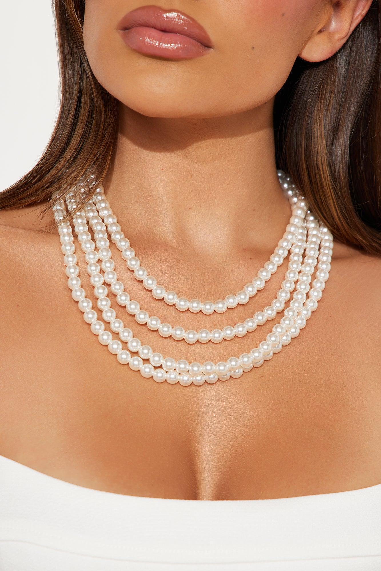 Set Sail 2 Piece Beaded Layered Multi Necklace - Ivory Product Image