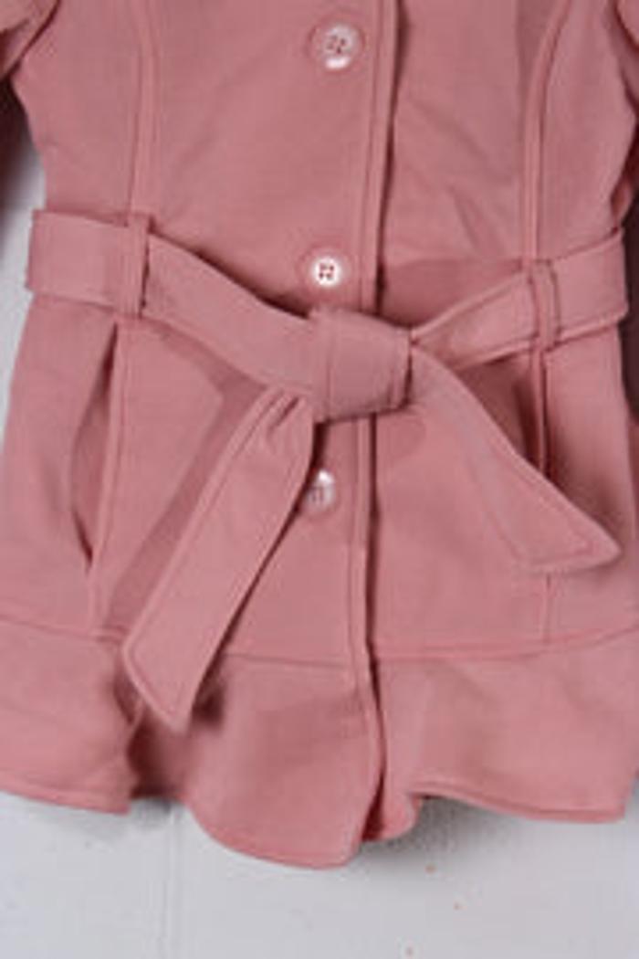 Pink Belted Peacoat Product Image