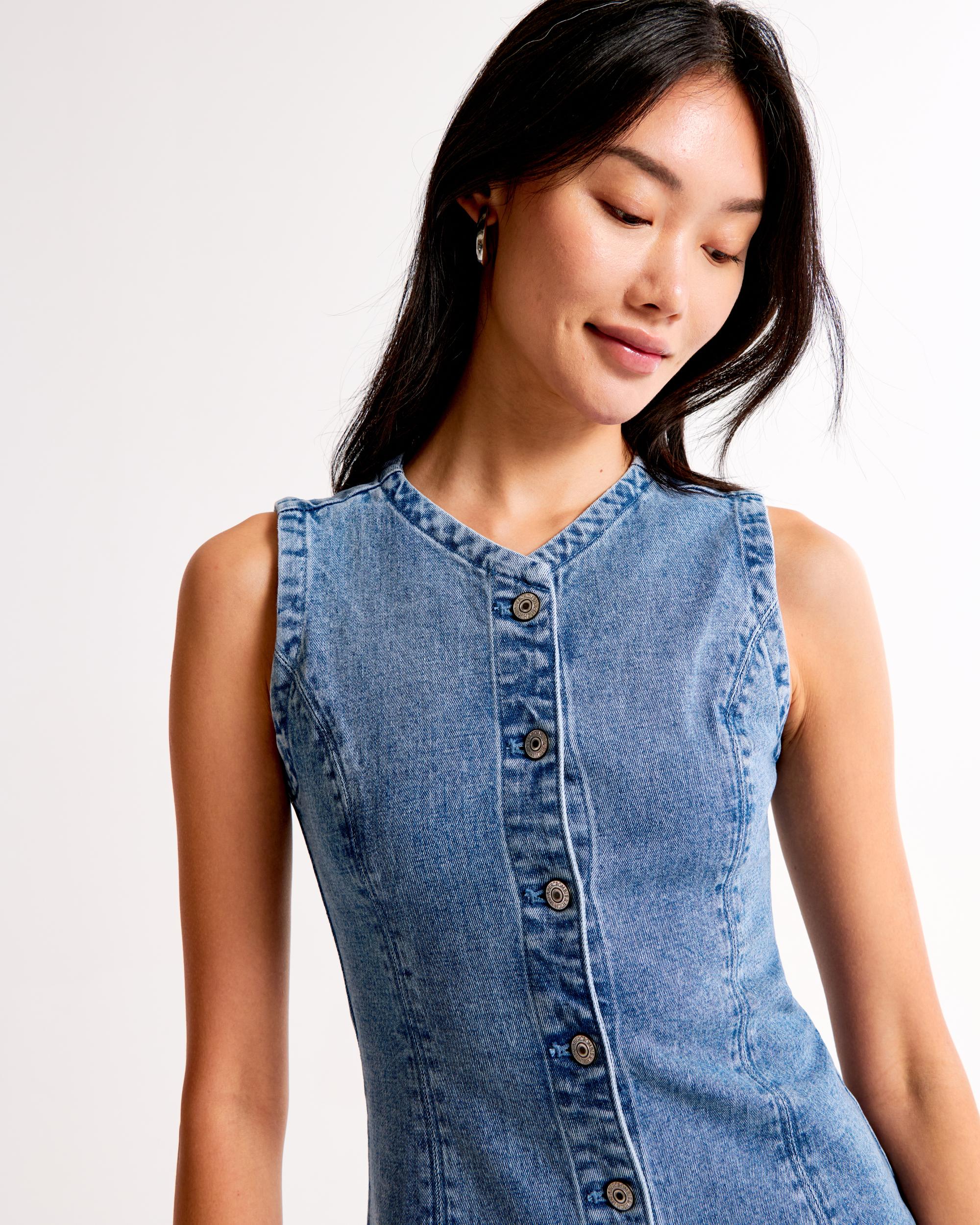 The A&F Mara High-Neck Vest Midi Dress Product Image