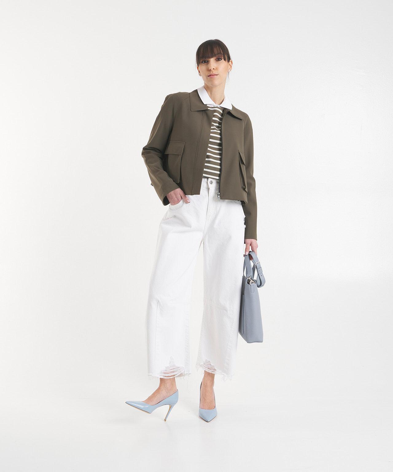 Striped cropped pullover Product Image