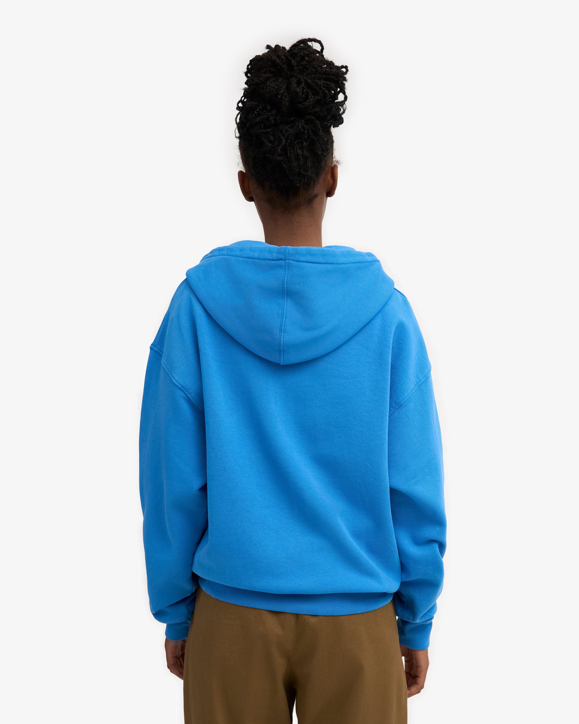 Organic Oversized Zip Hood - Pacific Blue Product Image