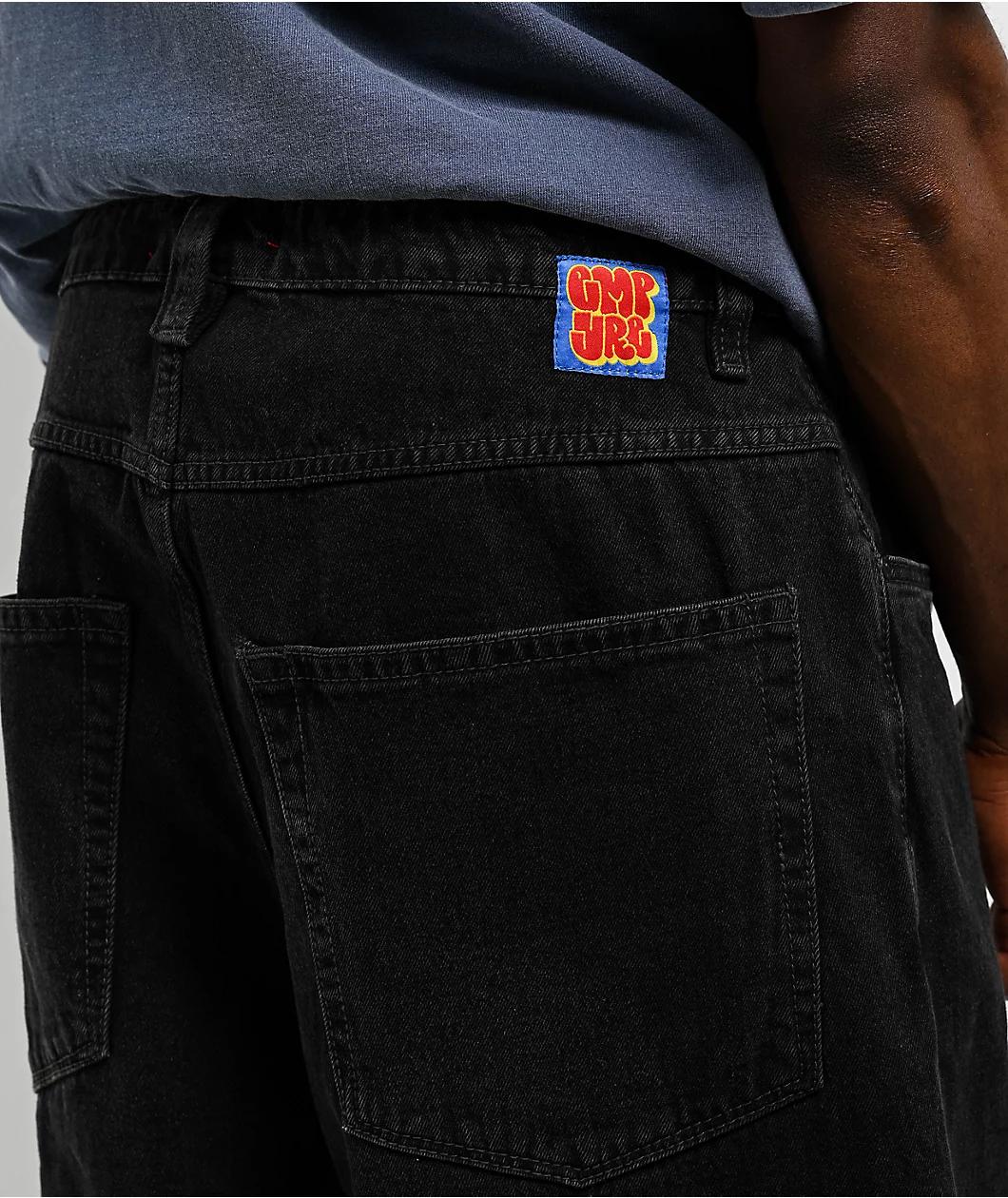 Empyre Shmutz Ultra Wide Black Denim Skate Jeans Product Image