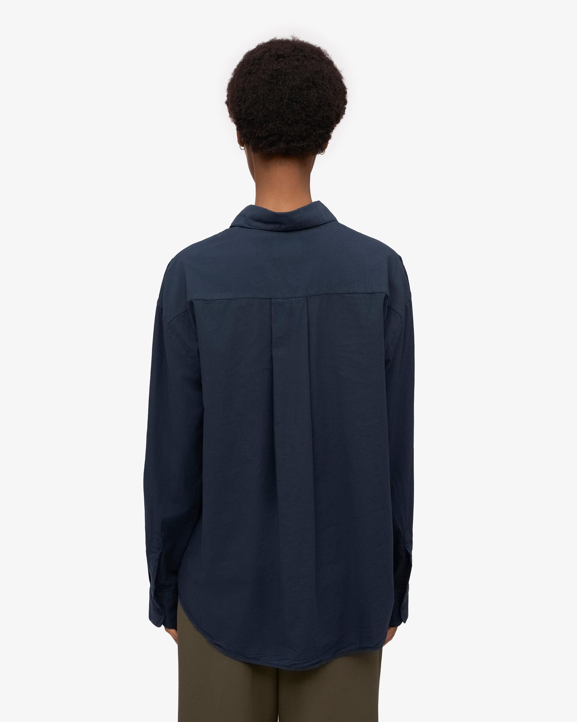 Organic Oversized Shirt - Navy Blue Product Image