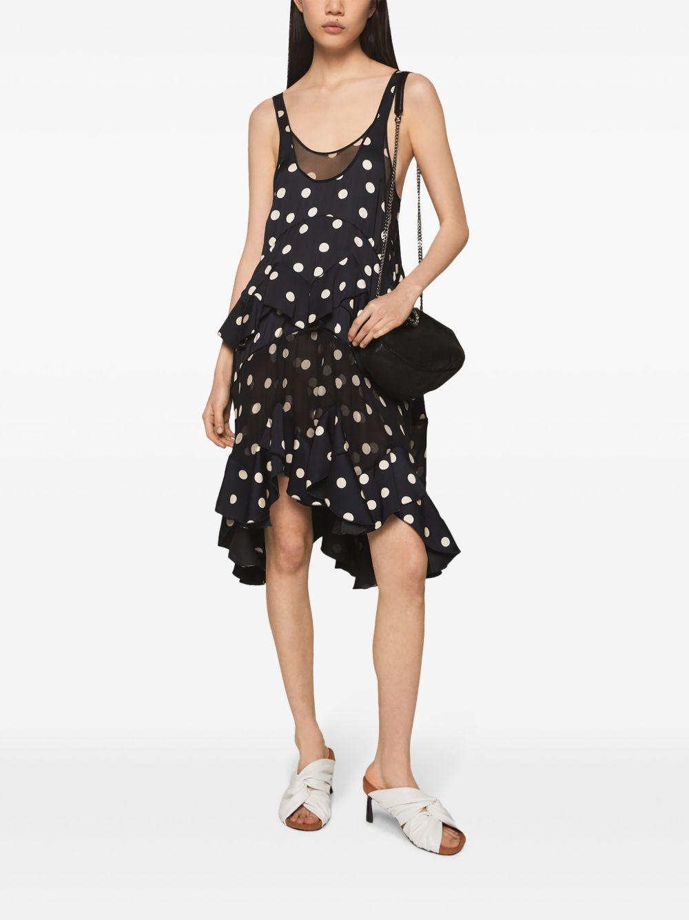 polka dot-print ruffled dress Product Image