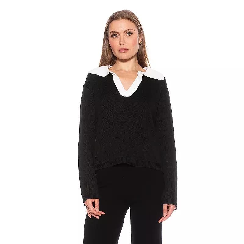 Women's ALEXIA ADMOR Evander Retro Collar Oversized Ruby Shirt, Size: Medium, Ivory Product Image