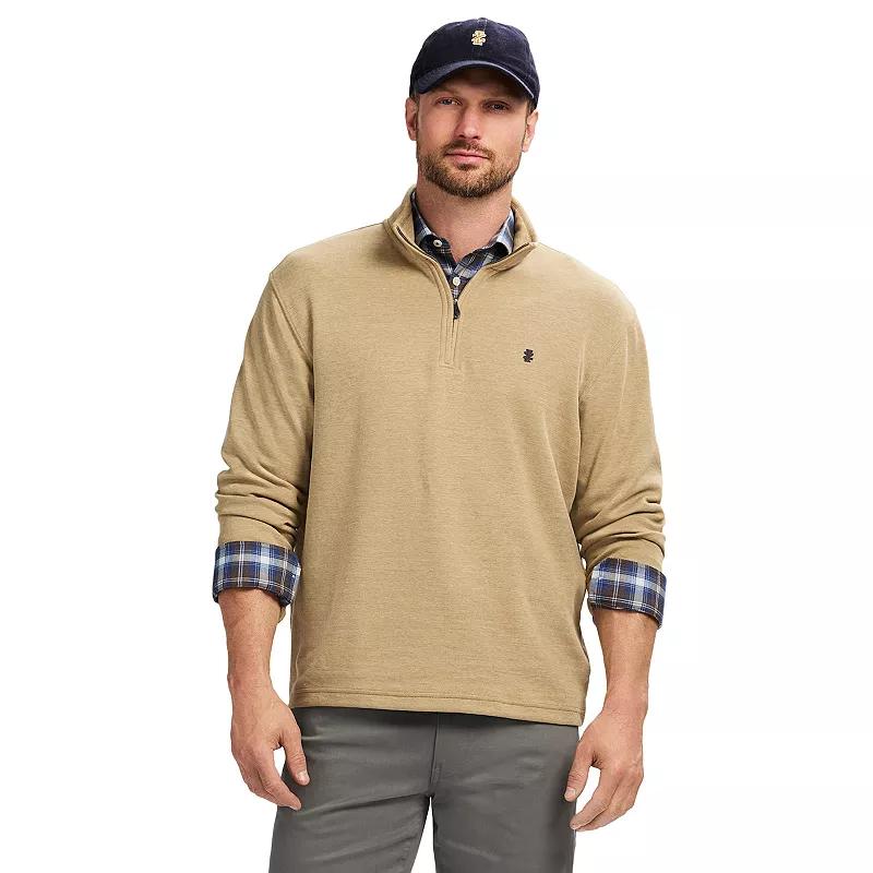 Men's IZOD 1/4-Zip Long Sleeve Sweatshirt, Size: Large, Camel Grey Product Image
