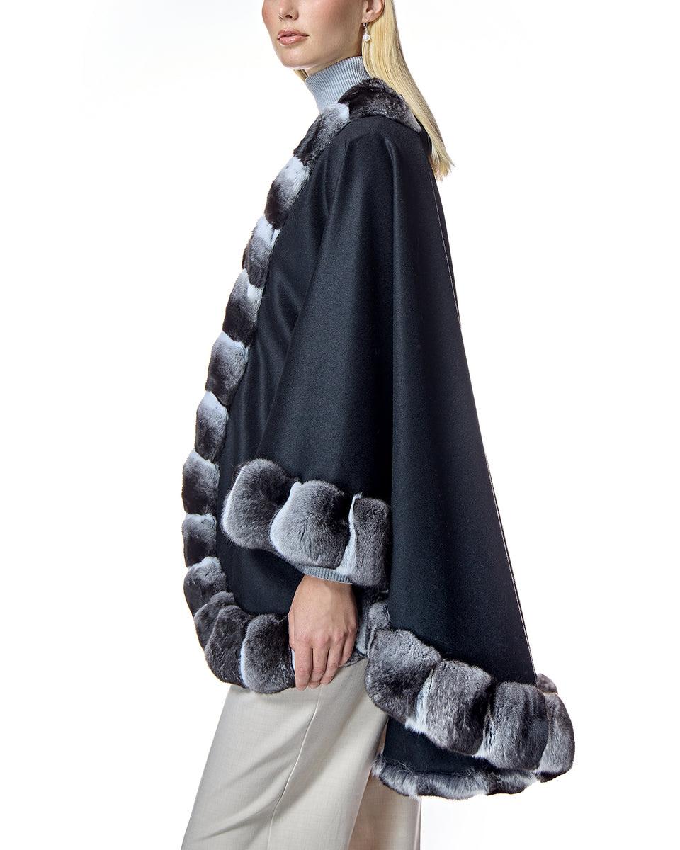 Cashmere Cape with Chinchilla Trim Product Image