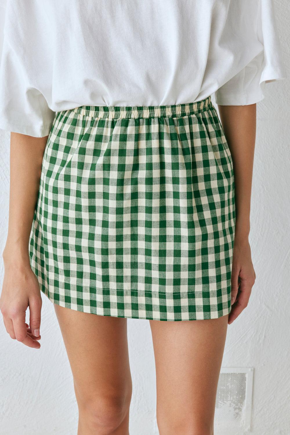 Elka Mini Skirt Green Check Product Image