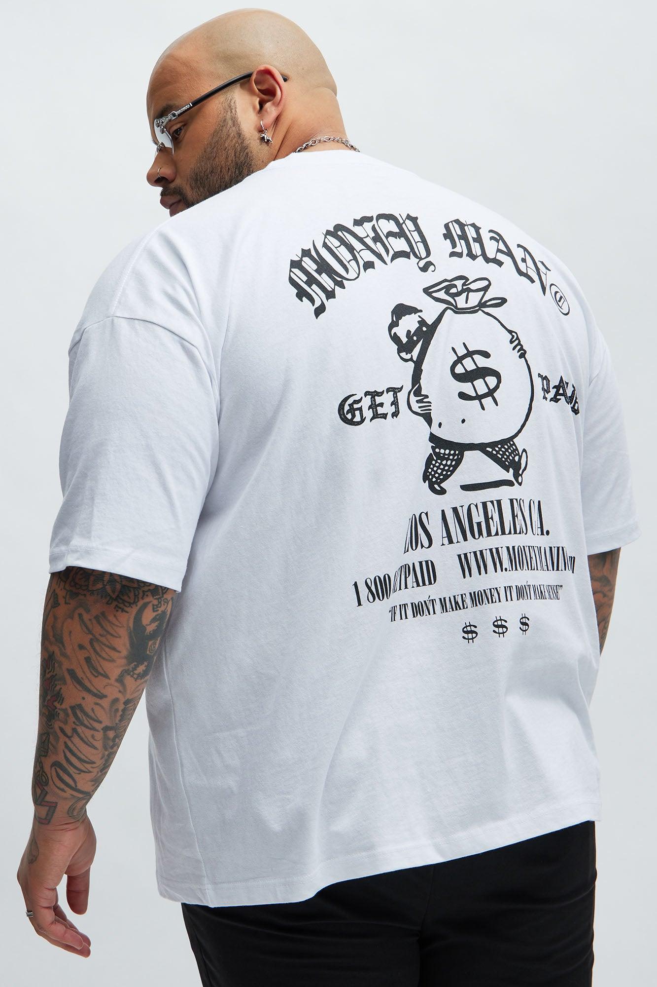 Money Man Oversized Short Sleeve Tee - White Product Image