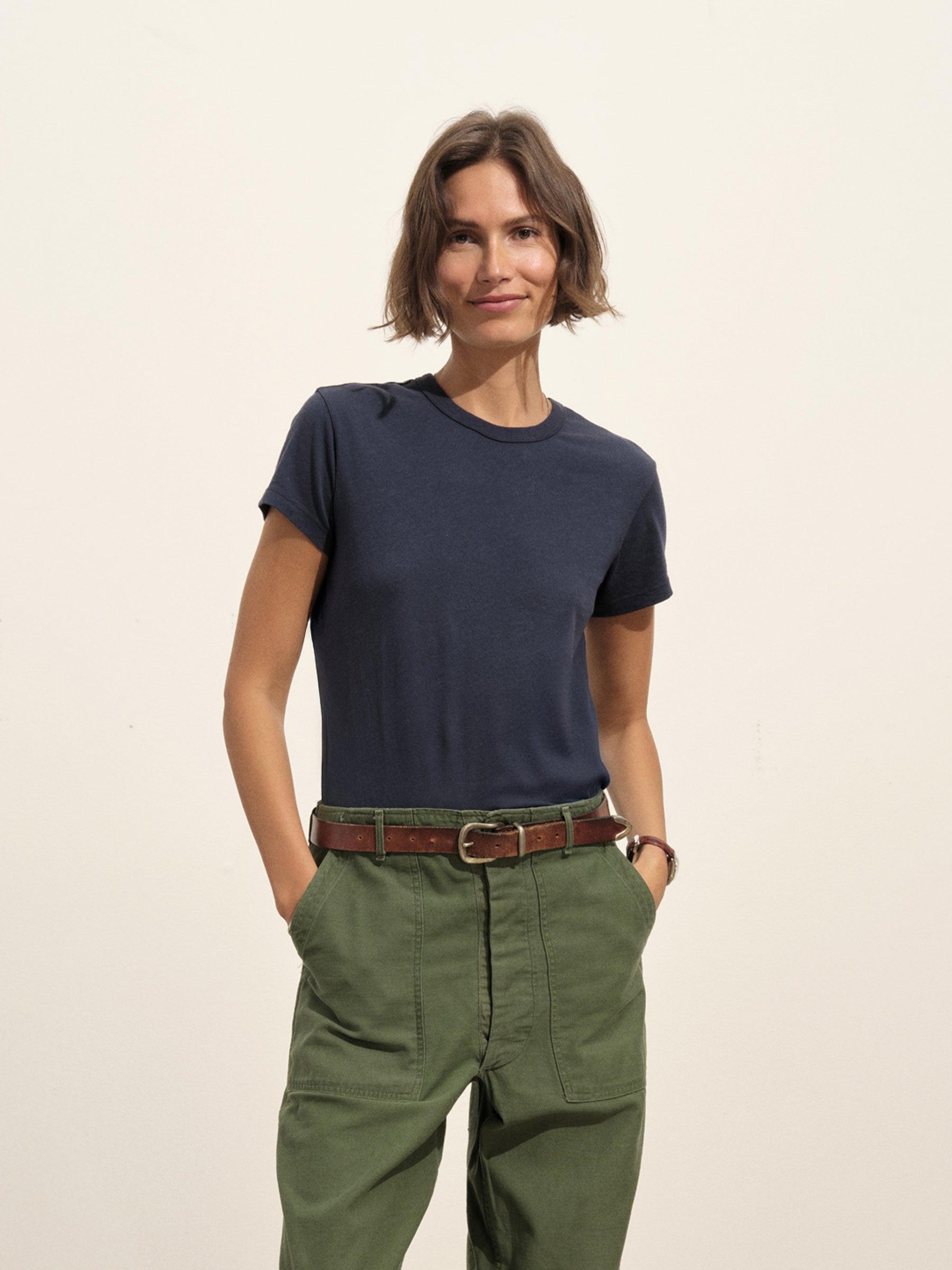 Dark Navy Cloud Jersey Slim Crew Product Image