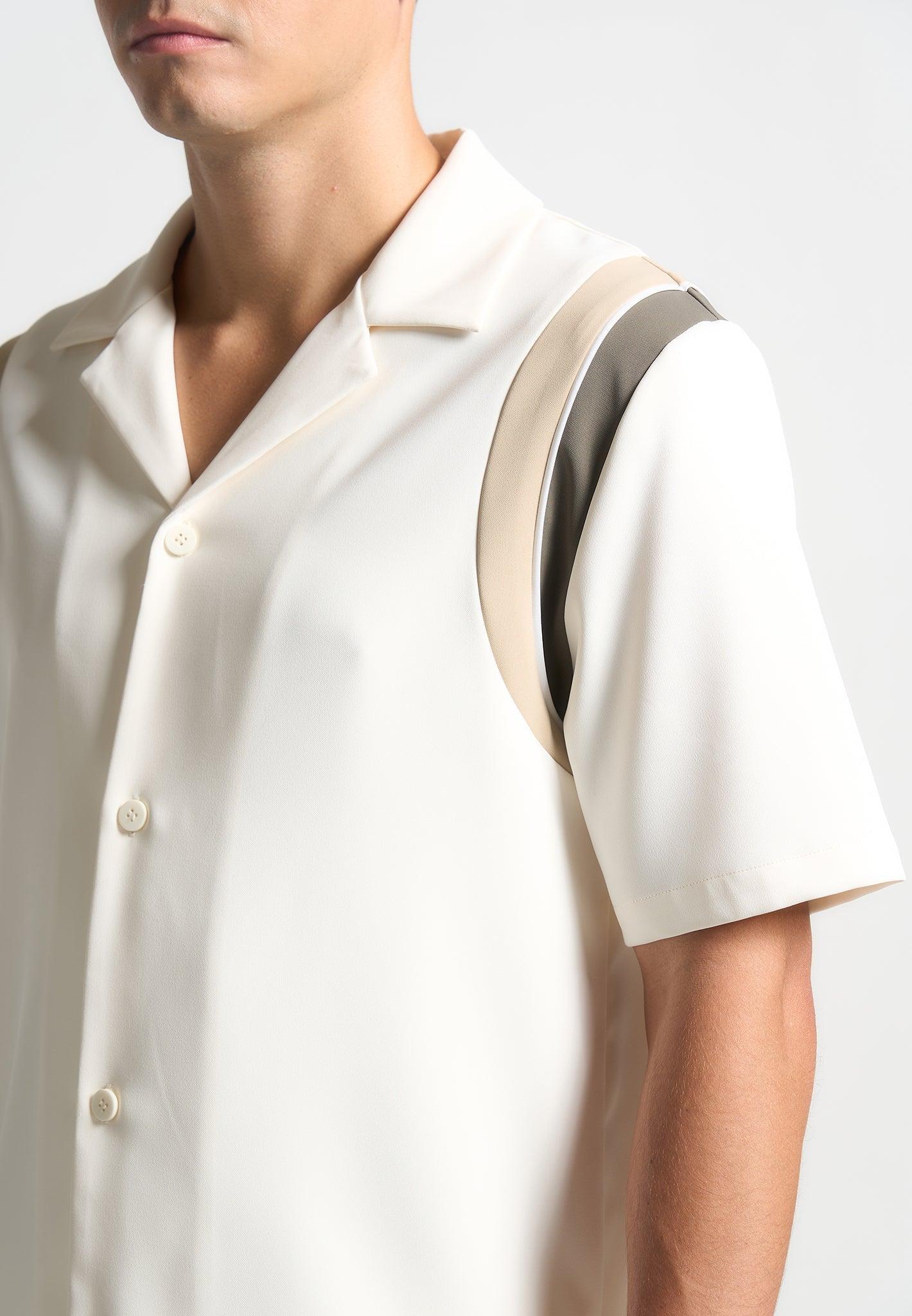 Varsity Revere Shirt - Cream Male Product Image