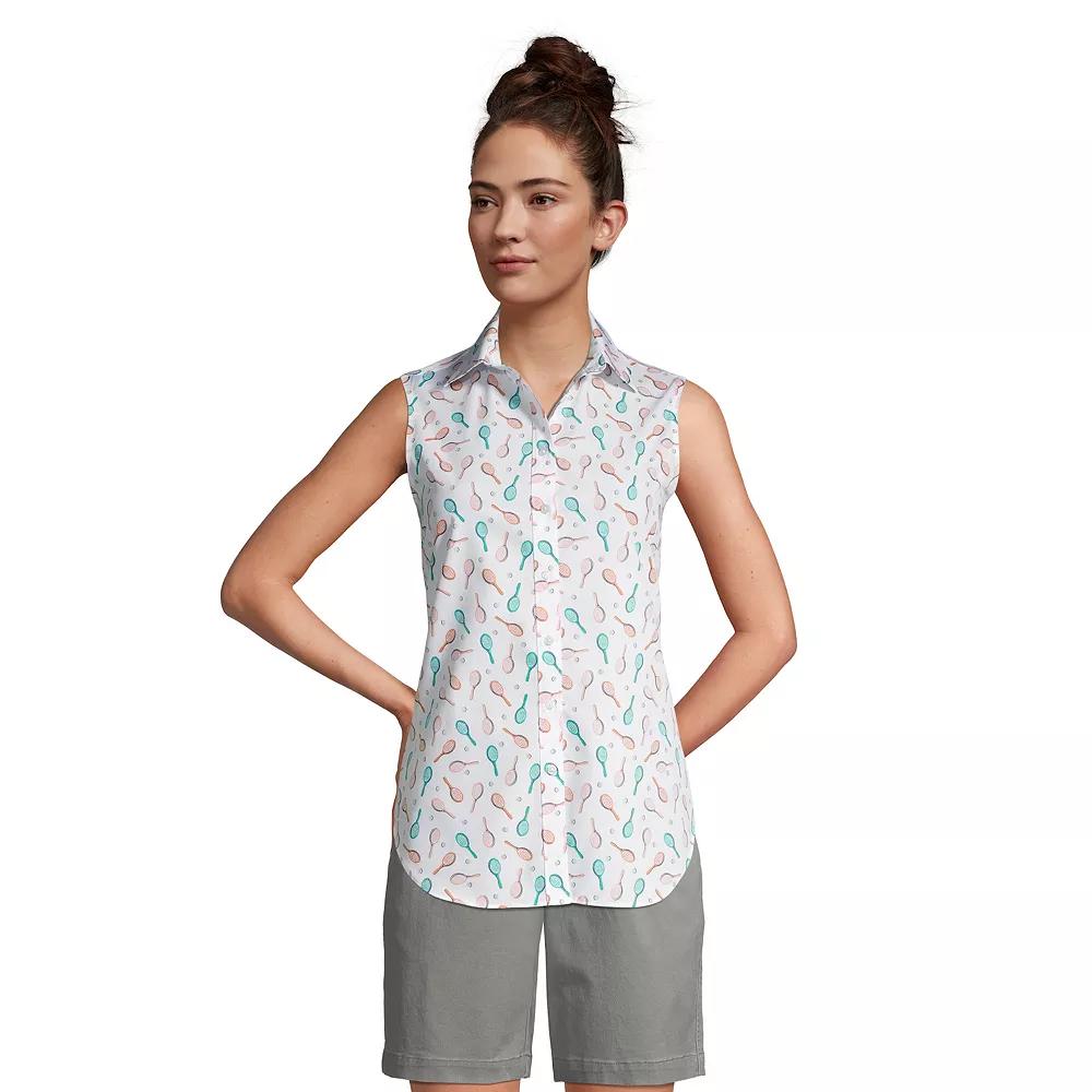 Women's Lands' End No-Iron Supima Cotton Sleeveless Shirt,  Product Image