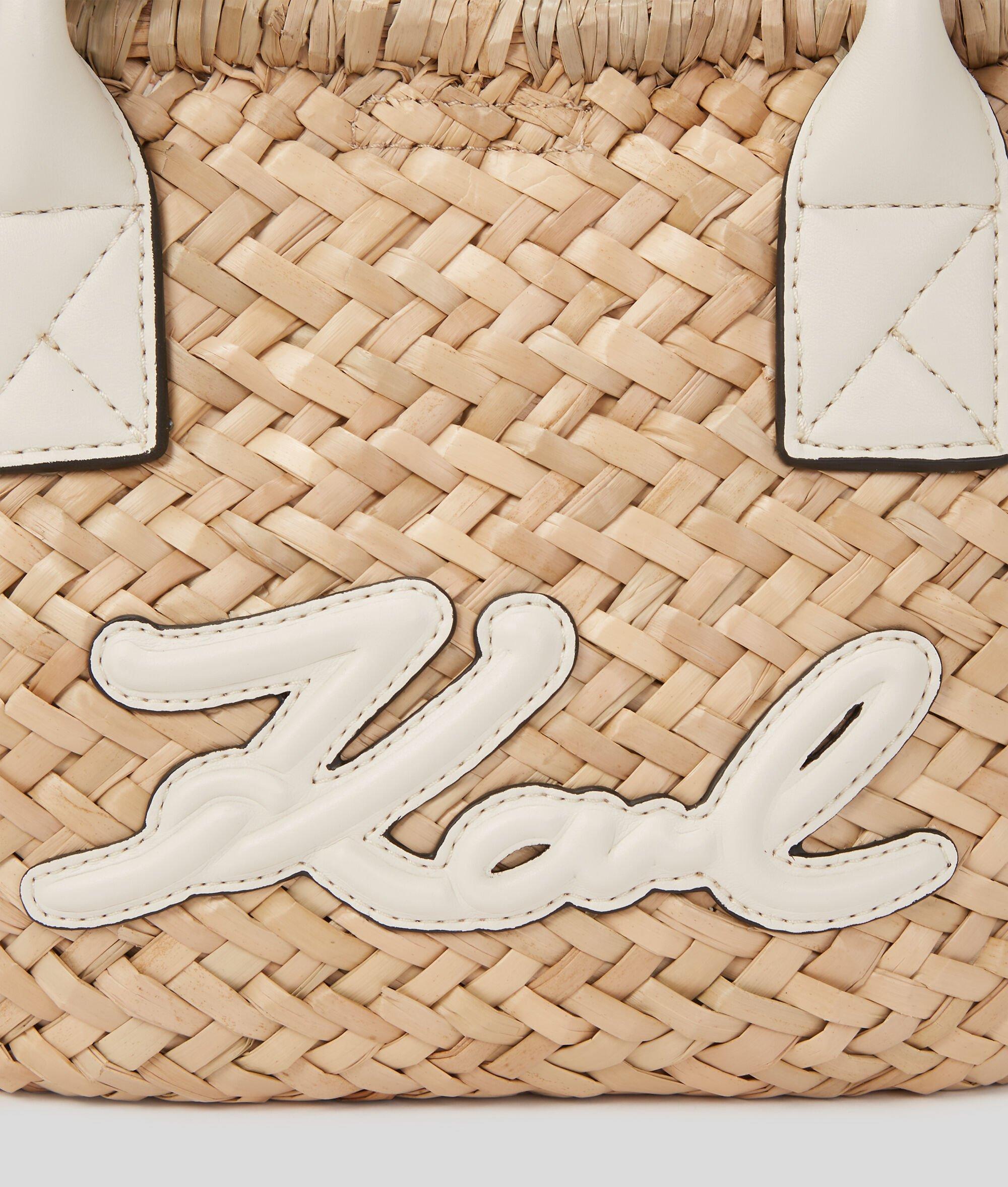 K/SIGNATURE SMALL RAFFIA TOTE BAG Product Image