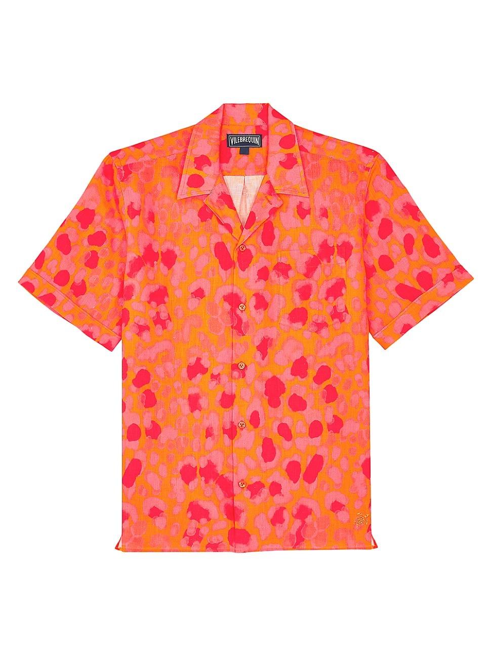 Vilebrequin Men's Bowling Linen New Leopard Shirt Product Image