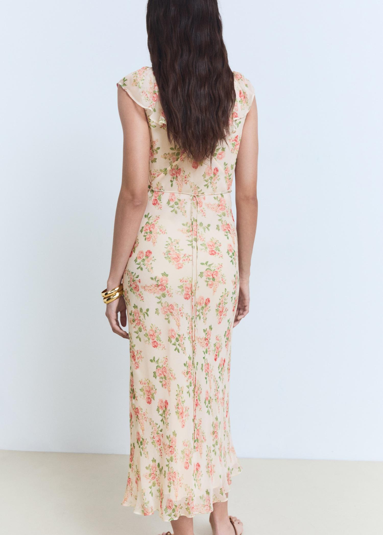 Floral midi-dress with bow - Women | MANGO USA Product Image