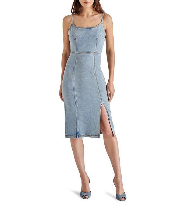 Steve Madden Giselle Denim Scoop Neck Sleeveless Dress Product Image