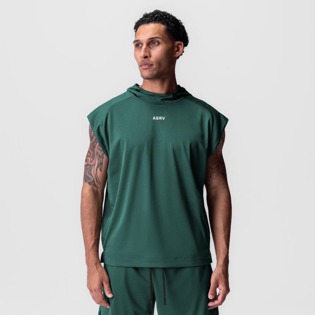 0983. Reversible 2-in-1 Cutoff Hoodie - Forest Green Product Image
